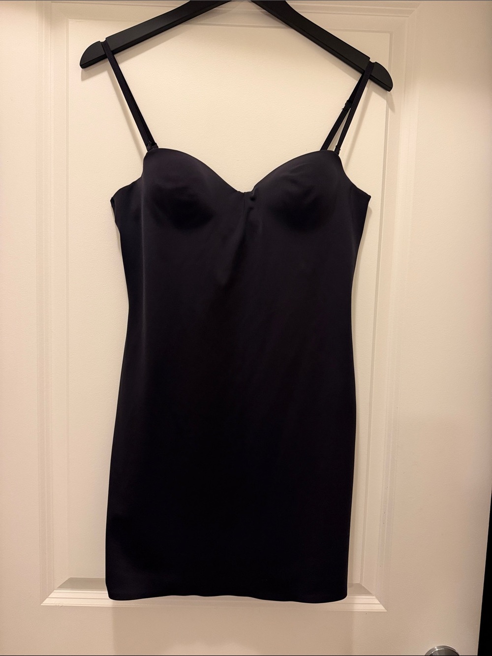 Zara Black Slip Dress with Built-In Cups and Adjustable Straps